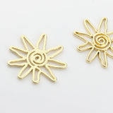 6pcs Sun Shape Zinc Alloy Metal Charms for DIY Jewelry Making
