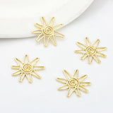 6pcs Sun Shape Zinc Alloy Metal Charms for DIY Jewelry Making