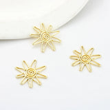 6pcs Sun Shape Zinc Alloy Metal Charms for DIY Jewelry Making