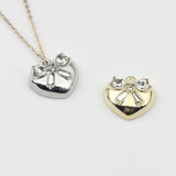 Crystal Zircon Heart Bow Tie Pendant Charms 6pcs/lot DIY Jewelry Making