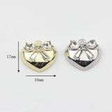 Crystal Zircon Heart Bow Tie Pendant Charms 6pcs/lot DIY Jewelry Making