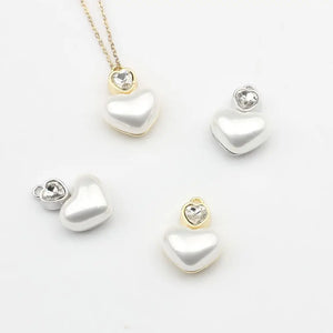 Pearl Heart Pendant Charms 6pcs/lot For DIY Jewelry Making