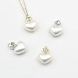 Pearl Heart Pendant Charms 6pcs/lot For DIY Jewelry Making