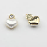 Pearl Heart Pendant Charms 6pcs/lot For DIY Jewelry Making