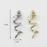 Zinc Alloy Spiral Rose Flowers Pendant 10pcs/lot DIY Earrings Jewelry Making