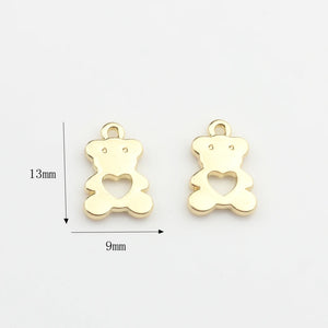 Zinc Alloy Mini Bear Zircon Charms Pendant 10pcs/lot for DIY Necklace