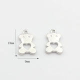 Zinc Alloy Mini Bear Zircon Charms Pendant 10pcs/lot for DIY Necklace