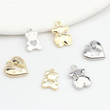 Zinc Alloy Mini Bear Zircon Charms Pendant 10pcs/lot for DIY Necklace