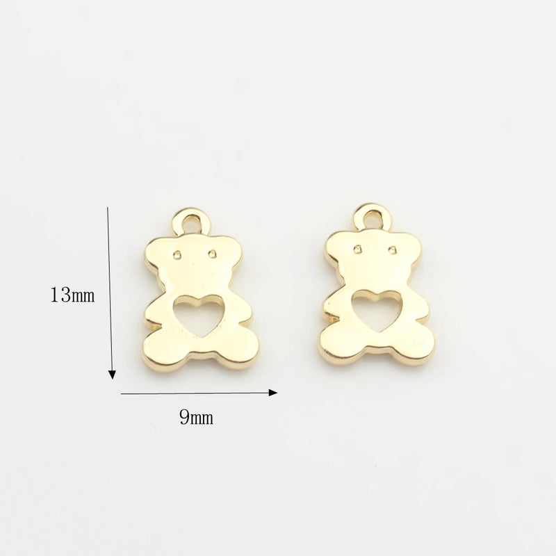 Zinc Alloy Mini Bear Zircon Charms Pendant 10pcs/lot for DIY Necklace