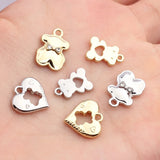 Zinc Alloy Mini Bear Zircon Charms Pendant 10pcs/lot for DIY Necklace