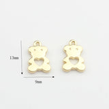 Zinc Alloy Mini Bear Zircon Charms Pendant 10pcs/lot for DIY Necklace