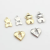 Zinc Alloy Mini Bear Zircon Charms Pendant 10pcs/lot for DIY Necklace