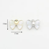 6pcs Zinc Alloy Mini Resin Bow-knot Charms for DIY Earrings