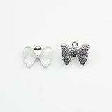 6pcs Zinc Alloy Mini Resin Bow-knot Charms for DIY Earrings