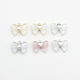 6pcs Zinc Alloy Mini Resin Bow-knot Charms for DIY Earrings