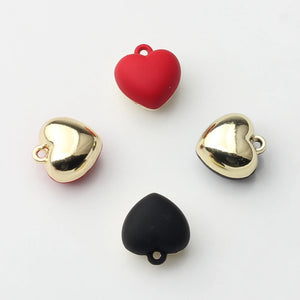 Mini Heart Spray Lacquer Charms 6pcs/lot DIY Necklace Making Accessories