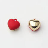 Mini Heart Spray Lacquer Charms 6pcs/lot DIY Necklace Making Accessories