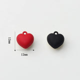 Mini Heart Spray Lacquer Charms 6pcs/lot DIY Necklace Making Accessories