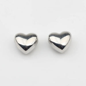 10pcs Zinc Alloy 3D Heart Beads Charms Pendant for DIY Earrings