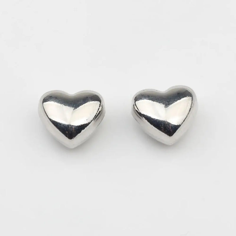 10pcs Zinc Alloy 3D Heart Beads Charms Pendant for DIY Earrings