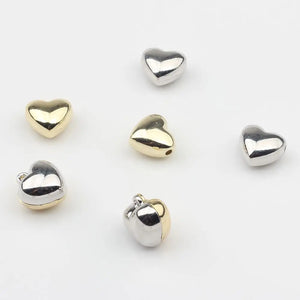 10pcs Zinc Alloy 3D Heart Beads Charms Pendant for DIY Earrings