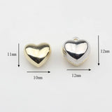 10pcs Zinc Alloy 3D Heart Beads Charms Pendant for DIY Earrings