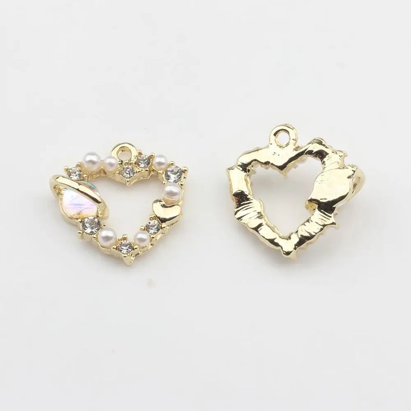Planet Heart Zircon Charm 6pcs/lot for DIY Necklace Making