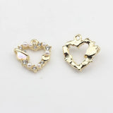 Planet Heart Zircon Charm 6pcs/lot for DIY Necklace Making