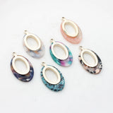 Zinc Alloy Resin Geometric Ellipse Charms 19*33mm 6pcs
