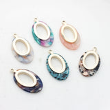 Zinc Alloy Resin Geometric Ellipse Charms 19*33mm 6pcs