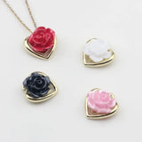 Zinc Alloy Resin Rose Flower Heart Charms 10pcs/lot DIY Jewelry Making