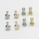 Retro Rabbit Charms Pendant 6pcs for DIY Jewelry Making