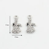 Retro Rabbit Charms Pendant 6pcs for DIY Jewelry Making