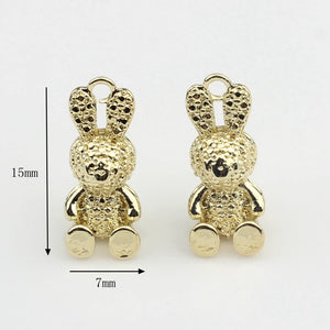 Retro Rabbit Charms Pendant 6pcs for DIY Jewelry Making
