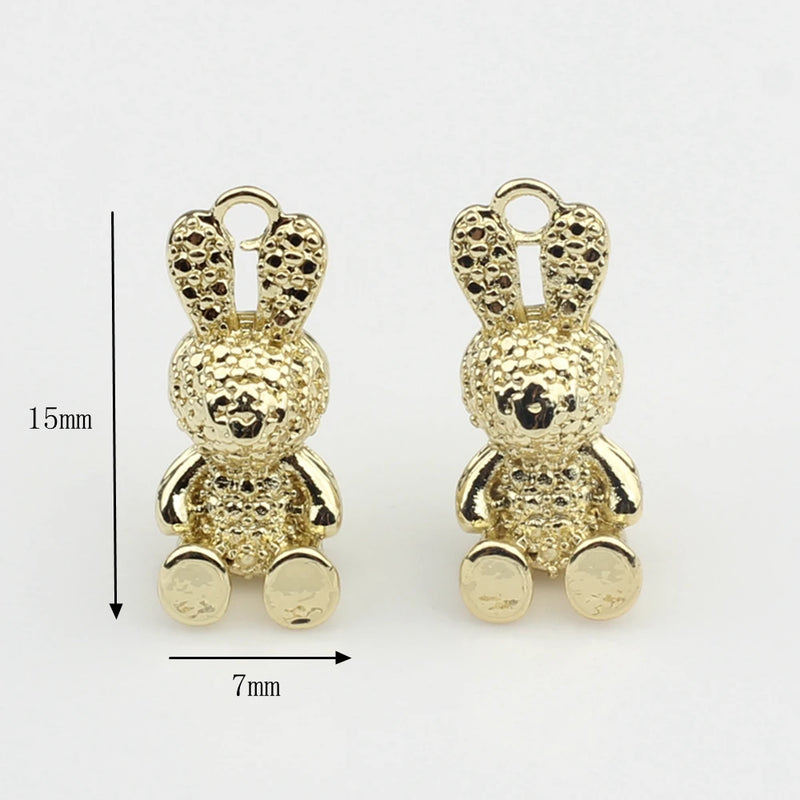 Retro Rabbit Charms Pendant 6pcs for DIY Jewelry Making
