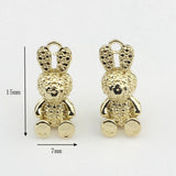 Retro Rabbit Charms Pendant 6pcs for DIY Jewelry Making