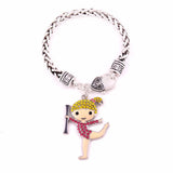 Crystal Cheerleader Cheer Girl Pendant Bracelet