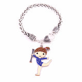 Crystal Cheerleader Cheer Girl Pendant Bracelet