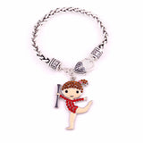 Crystal Cheerleader Cheer Girl Pendant Bracelet