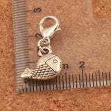 15pcs Big Head Fish Clasp Charm Beads 25.9x12.4mm