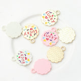 Zinc Alloy Spray Paint Flower Charms 6pcs DIY Jewelry Making
