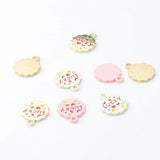 Zinc Alloy Spray Paint Flower Charms 6pcs DIY Jewelry Making