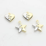 Heart Stars Charms Pendant 10pcs/lot DIY Jewelry Making Earrings Accessories
