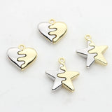 Heart Stars Charms Pendant 10pcs/lot DIY Jewelry Making Earrings Accessories
