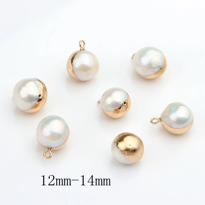 Baroque Pearls Round Charms 4pcs/lot DIY Necklace Jewelry Making