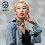 Zinc Alloy Women's Neck Chokers Cowhide Chain Necklaces
