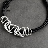 Zinc Alloy Women's Neck Chokers Cowhide Chain Necklaces