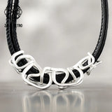 Zinc Alloy Women's Neck Chokers Cowhide Chain Necklaces