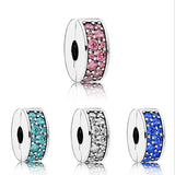 Zinc Alloy Big Hole European Beads Charm Bracelet Pendant with Stones