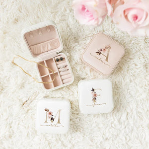Personalized Leather Jewelry Box Zipper Case